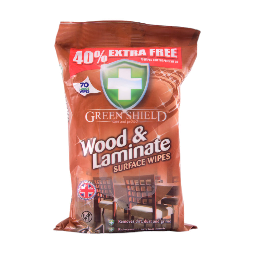 GREEN SHIELD WIPES WOOD LAMINATE SURFACE 70PC 4IN1