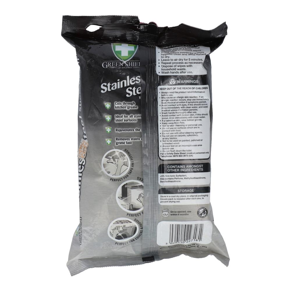 GREEN SHIELD WIPES STAINLESS STEEL 70PC