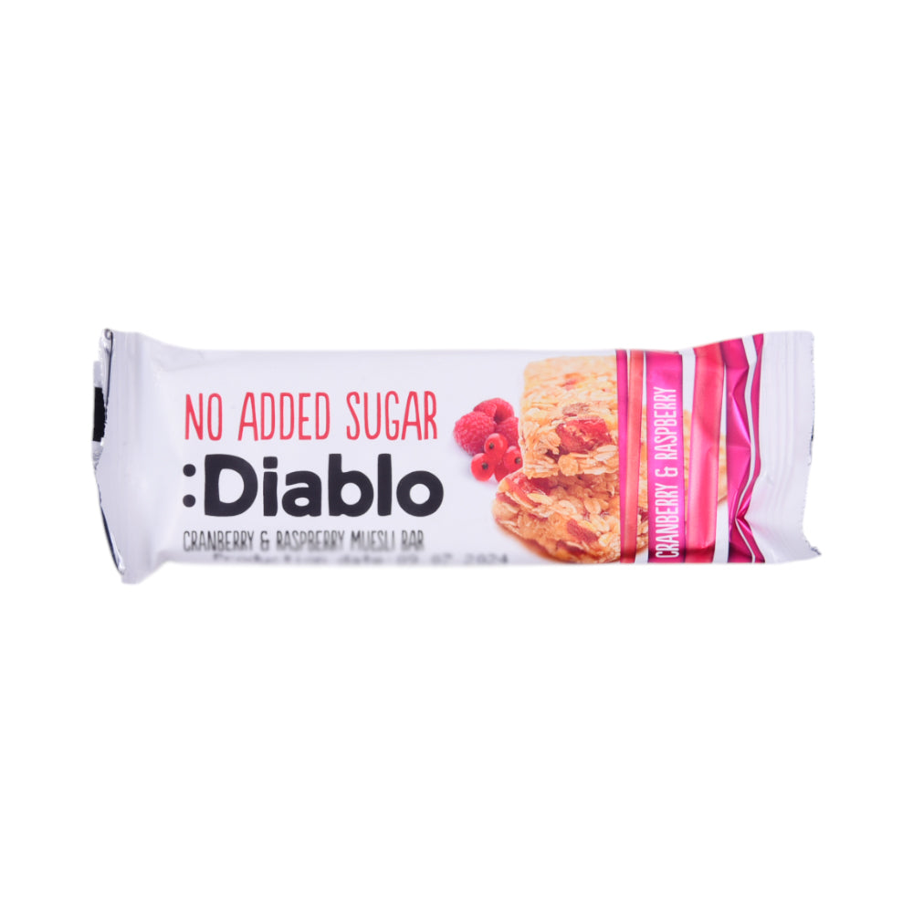 DIABLO BAR CRANBERRY & RASBERRY MUESLI SUGAR FREE 30 GM