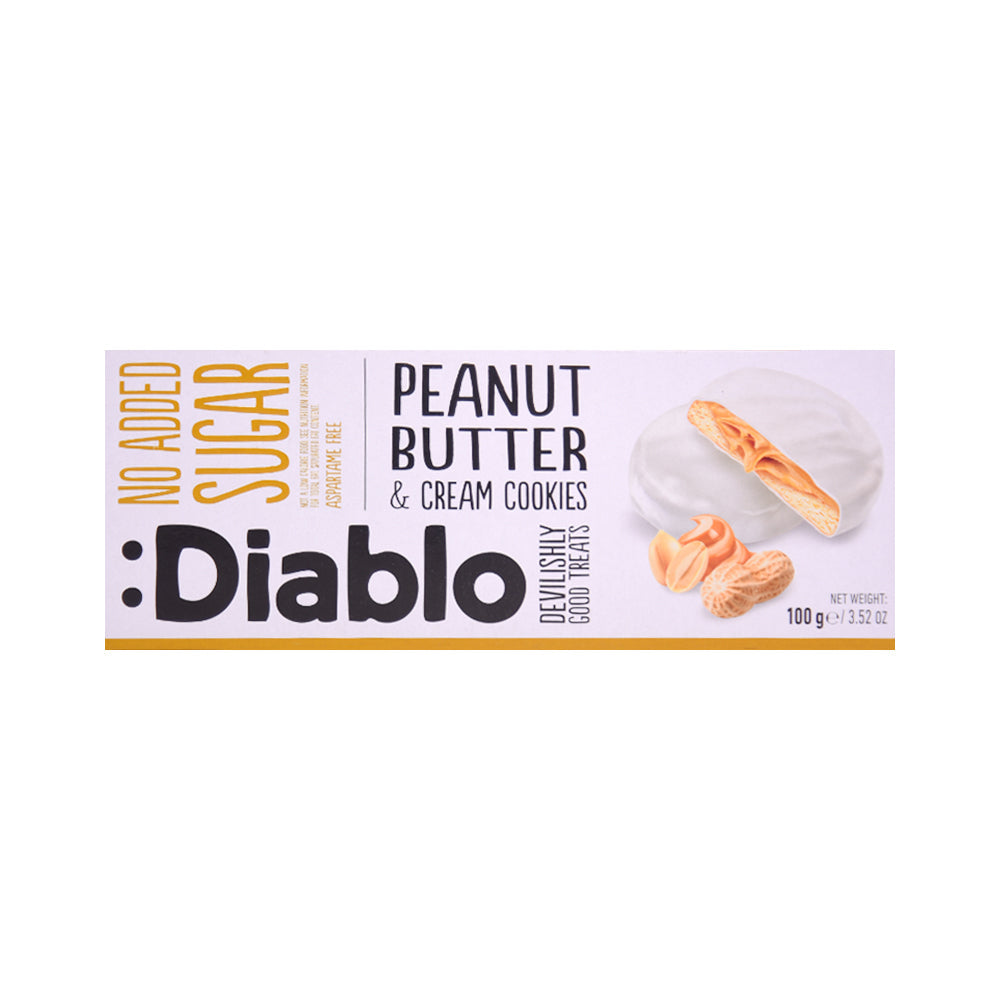 DIABLO COOKIES SUGAR FREE PEANUTS BUTTER & CREAM COOKIES 100
