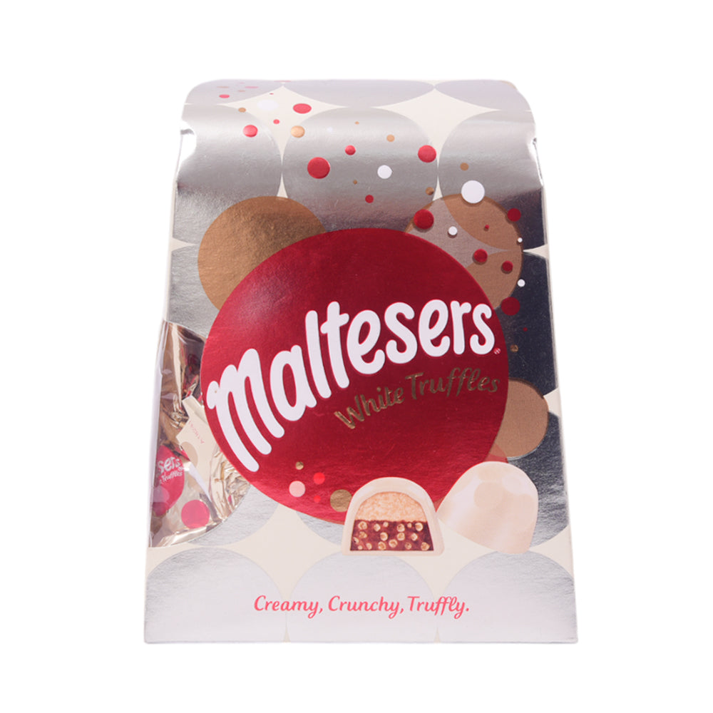 MALTESERS CHOCOLATE WHITE TRUFFLES CREAMY CRUNCHY BOX 200 GM