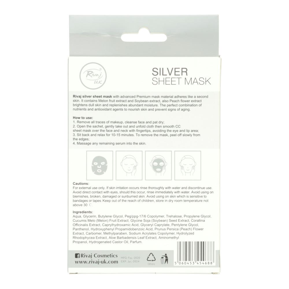 RIVAJ SILVER FACIAL SHEET MASK 25ML