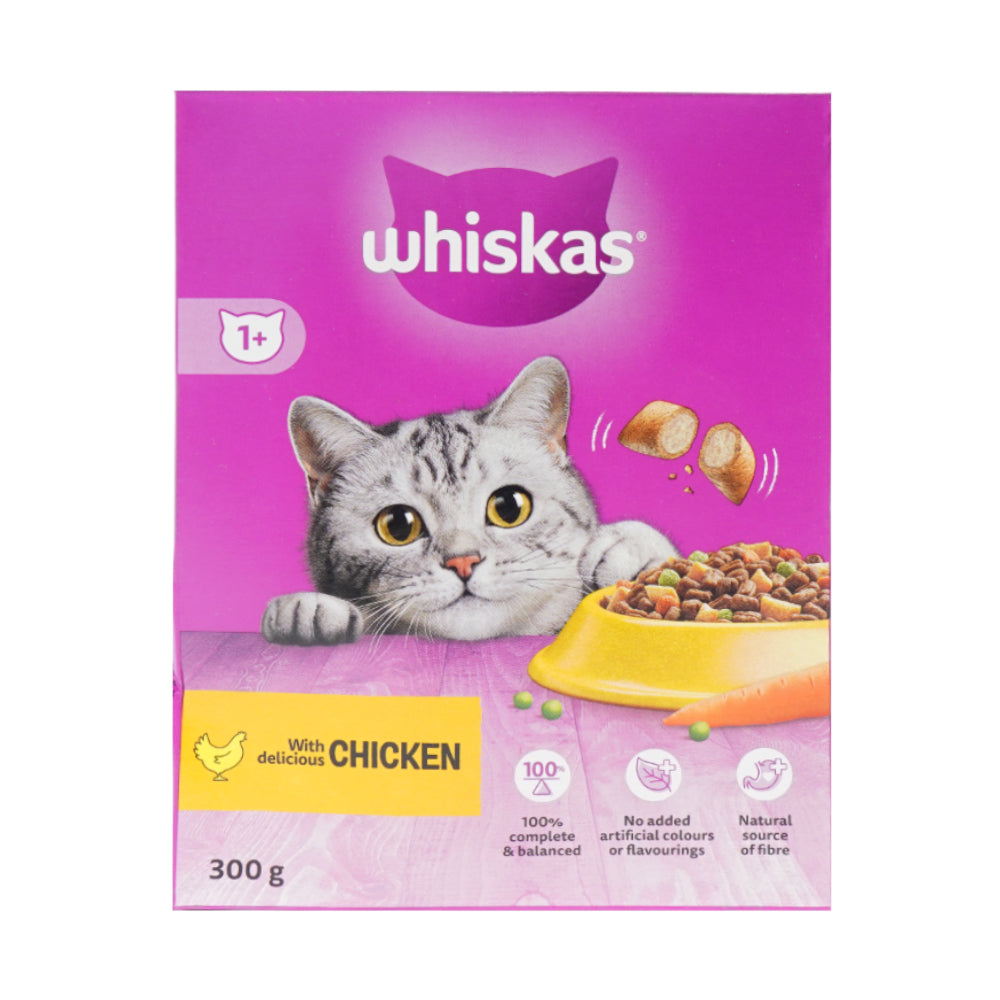 WHISKAS CAT FOOD CHICKEN 1+YEAR 300 GM