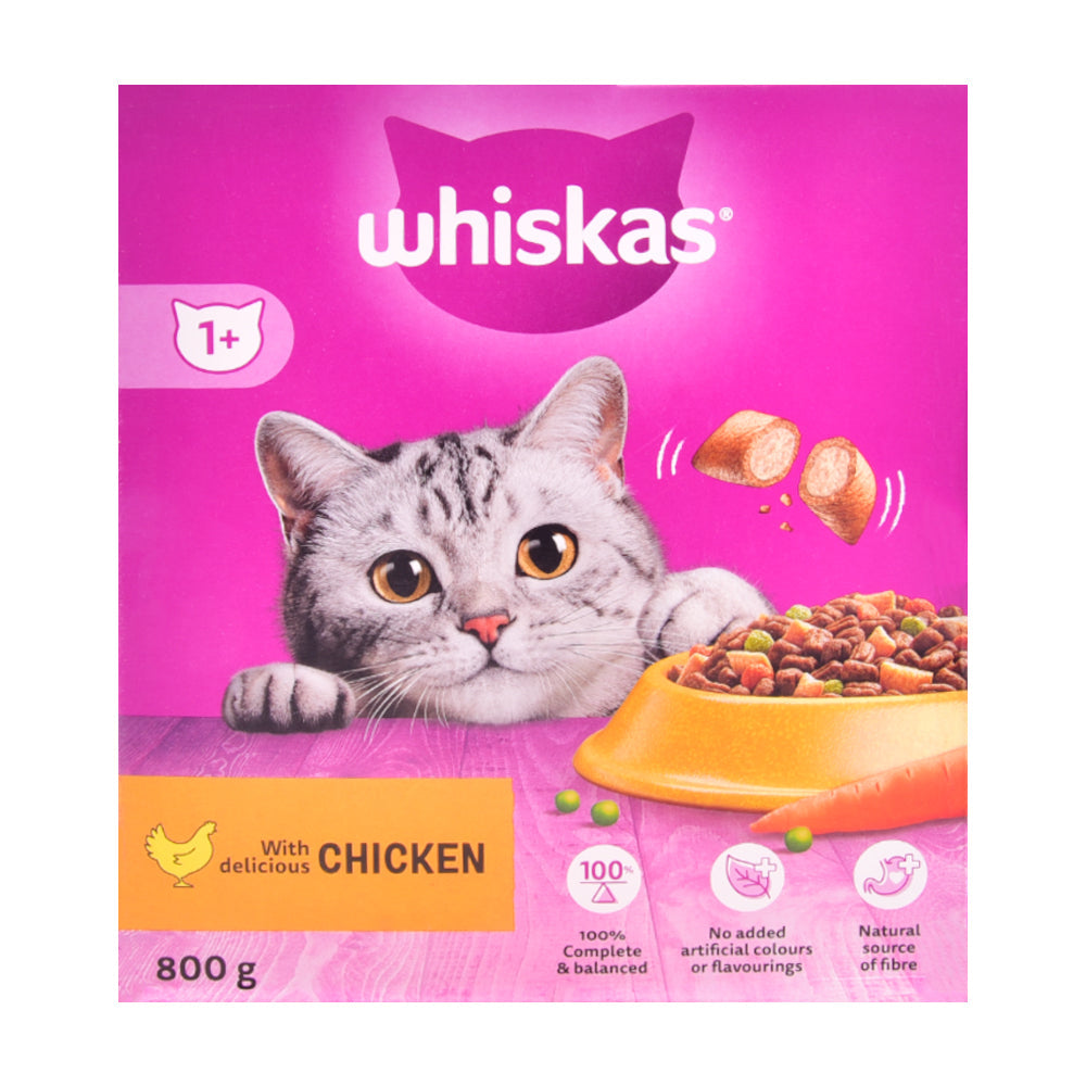 WHISKAS CAT FOOD CHICKEN 1+MONTH 800 GM