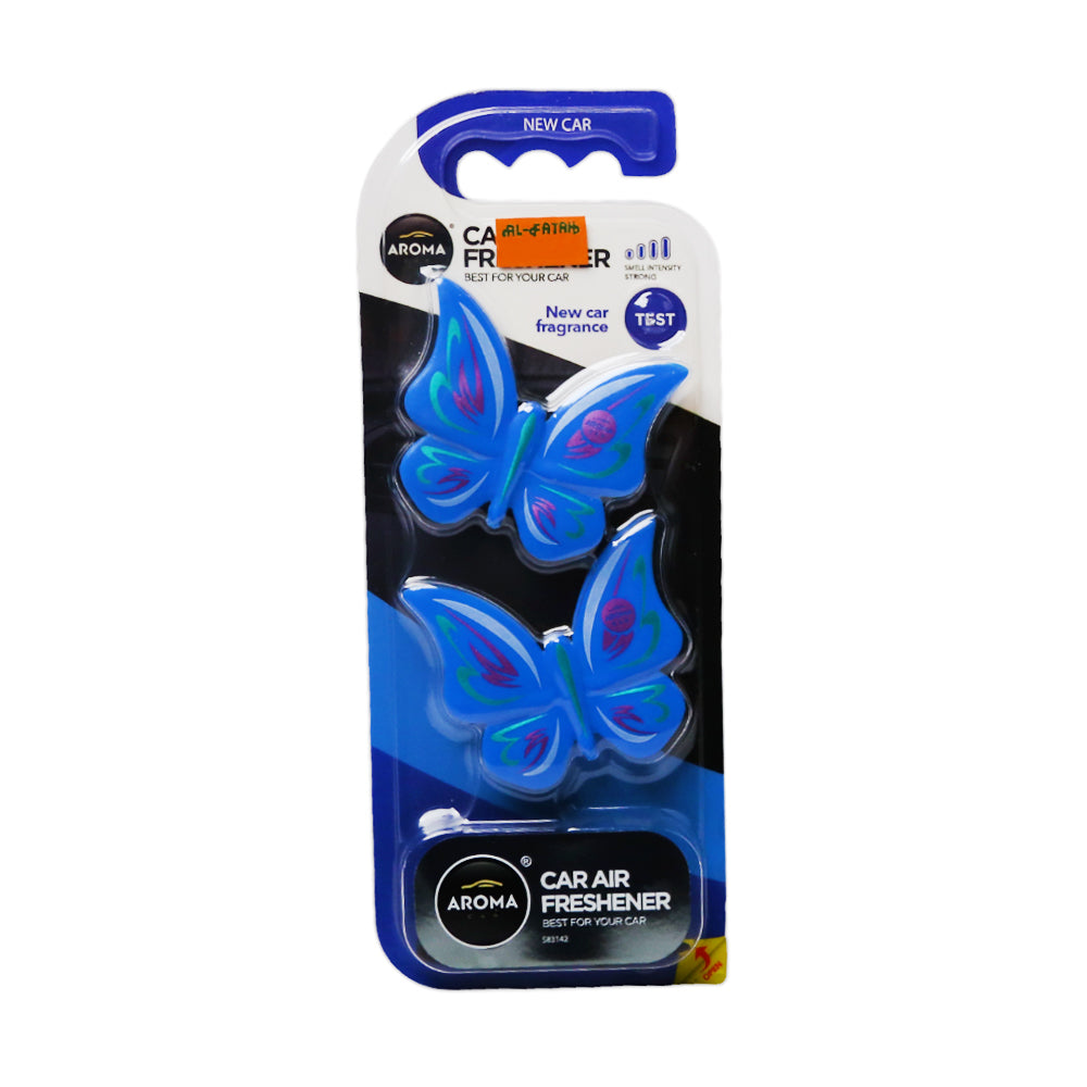 AROMA CAR AIR FRESHENER DOUBLE BUTTERFLY NEW CAR