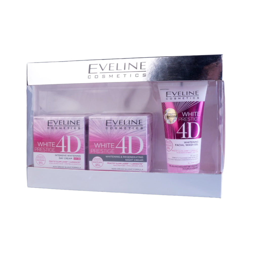 EVELINE WHITE PRESTIGE 4D GIFT SET 4D DAY 4D NIGHT 4D WAS