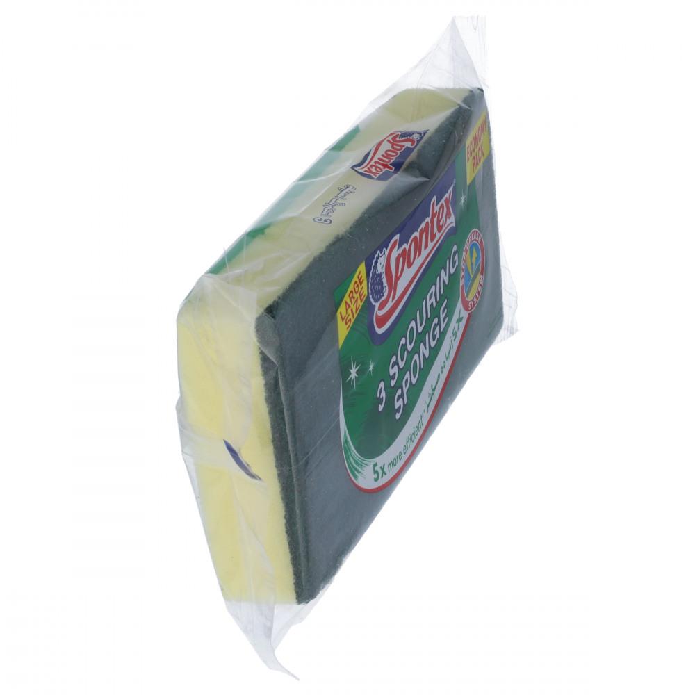 SPONTEX 3 SCOURING SPONGE LARGE SIZE