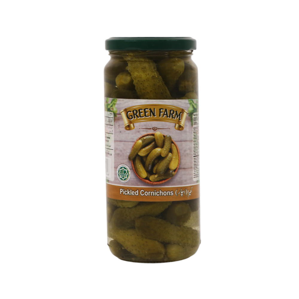 GREEN FARM PICKLED CORNICHONS 450 GM