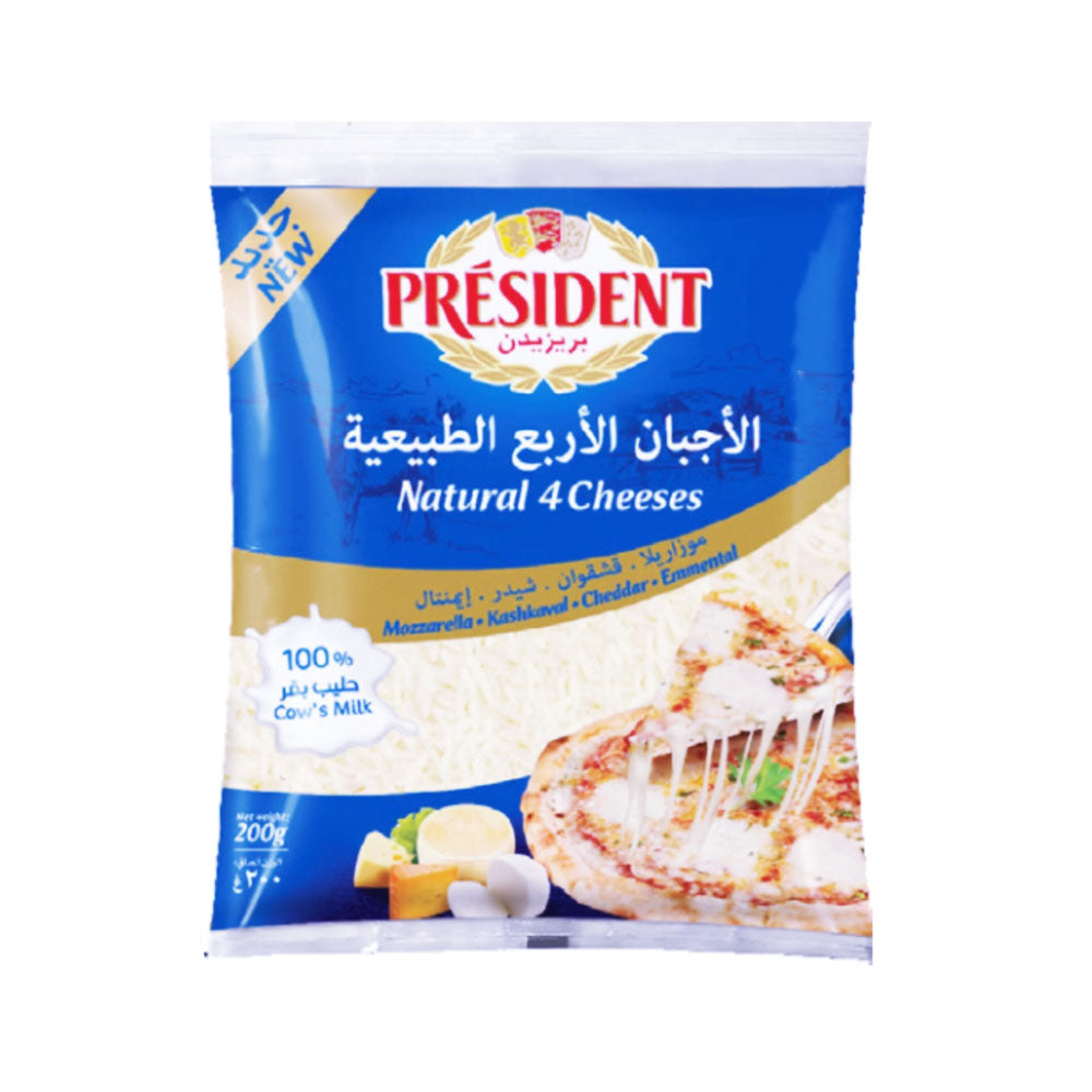 PRESIDENT NATURAL 4 CHEESE 200G