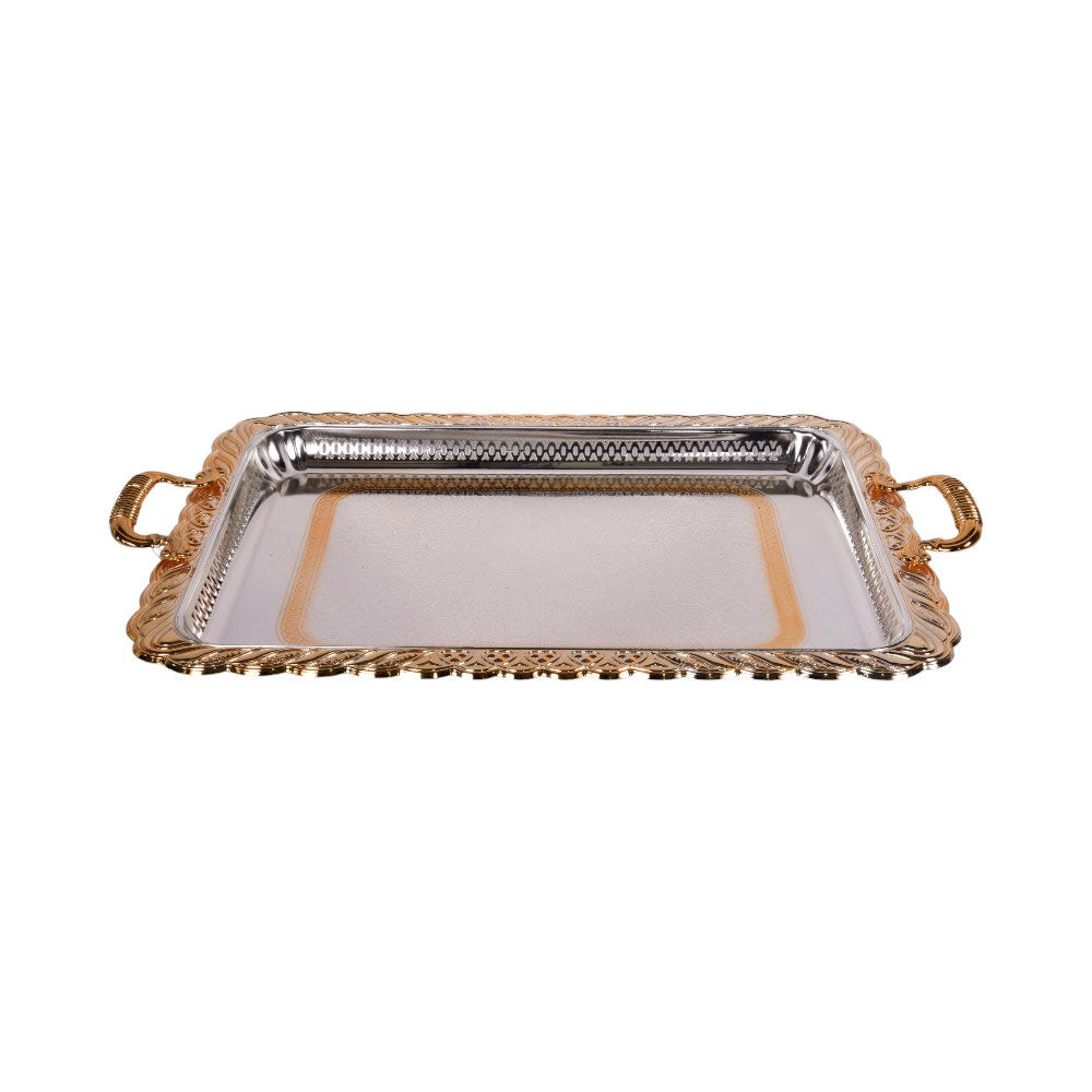 TRAY ZOLTEN RECT GOLDEN SILVER ZL2013655