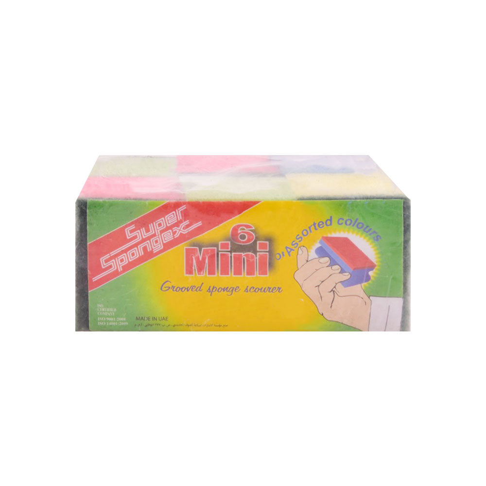 SUPER SPONGEX MINI SPONGE SCOURER 6PC PACK