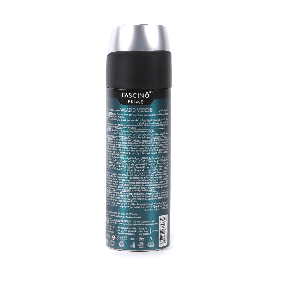 FASCINO DEODORANT MEN AMADO VERDE BODY SPRAY 200 ML