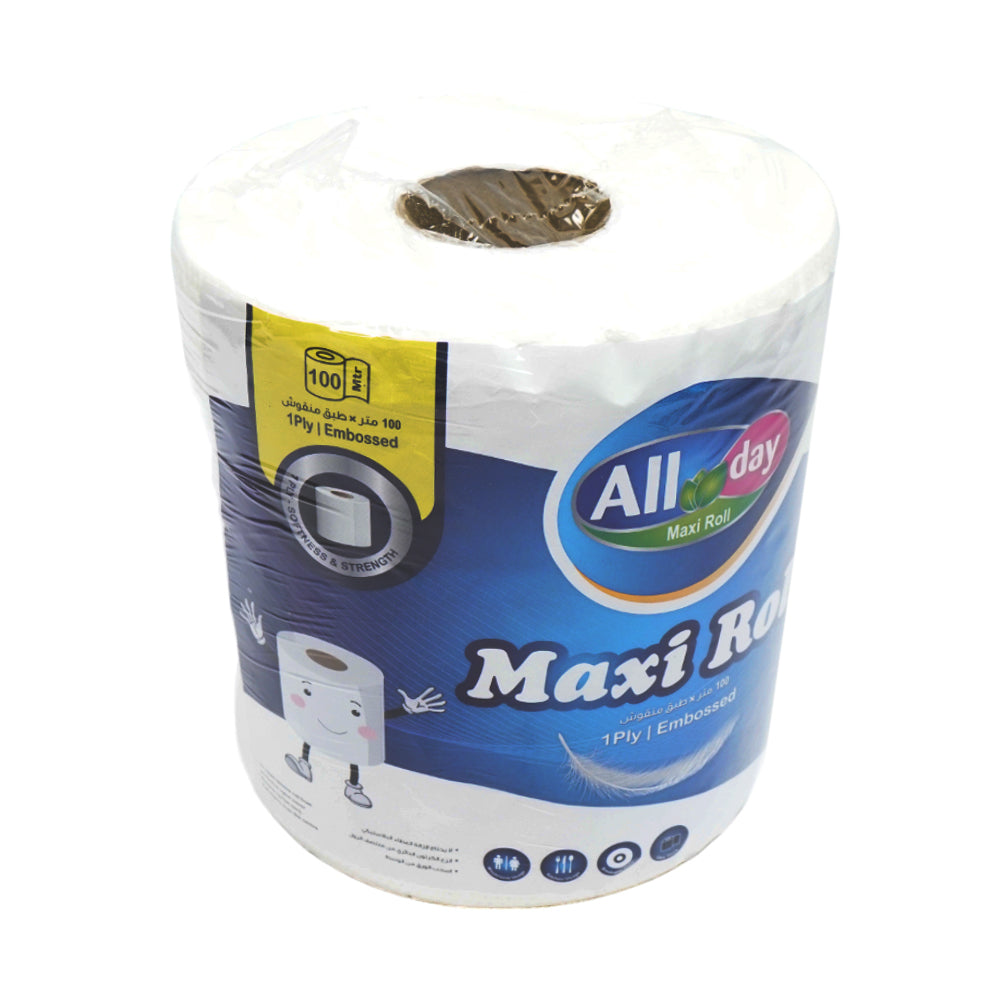 ALL DAY TISSUE MAXI ROLL EMBOSSED 250 SHEETS X 2 PLY