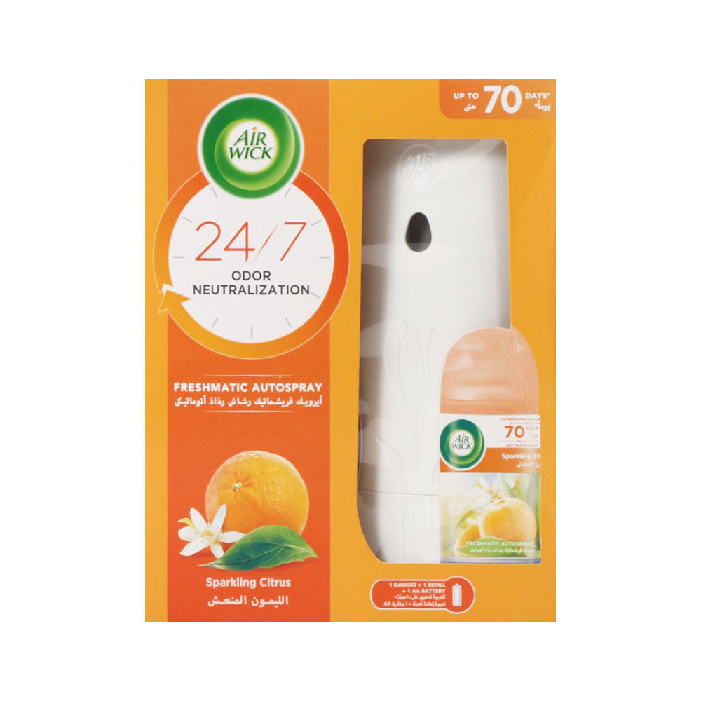 AIR WICK AIR FRESHNER WITH MACHINE SPARKLING CITRUS 250ML