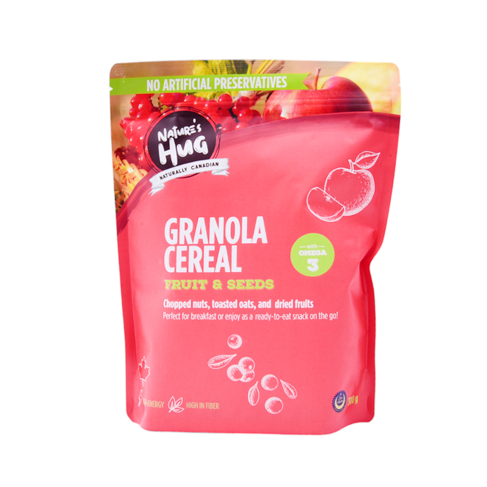 N HUG GRANOLA FRUIT AND SEEDS CEREAL 330 GM