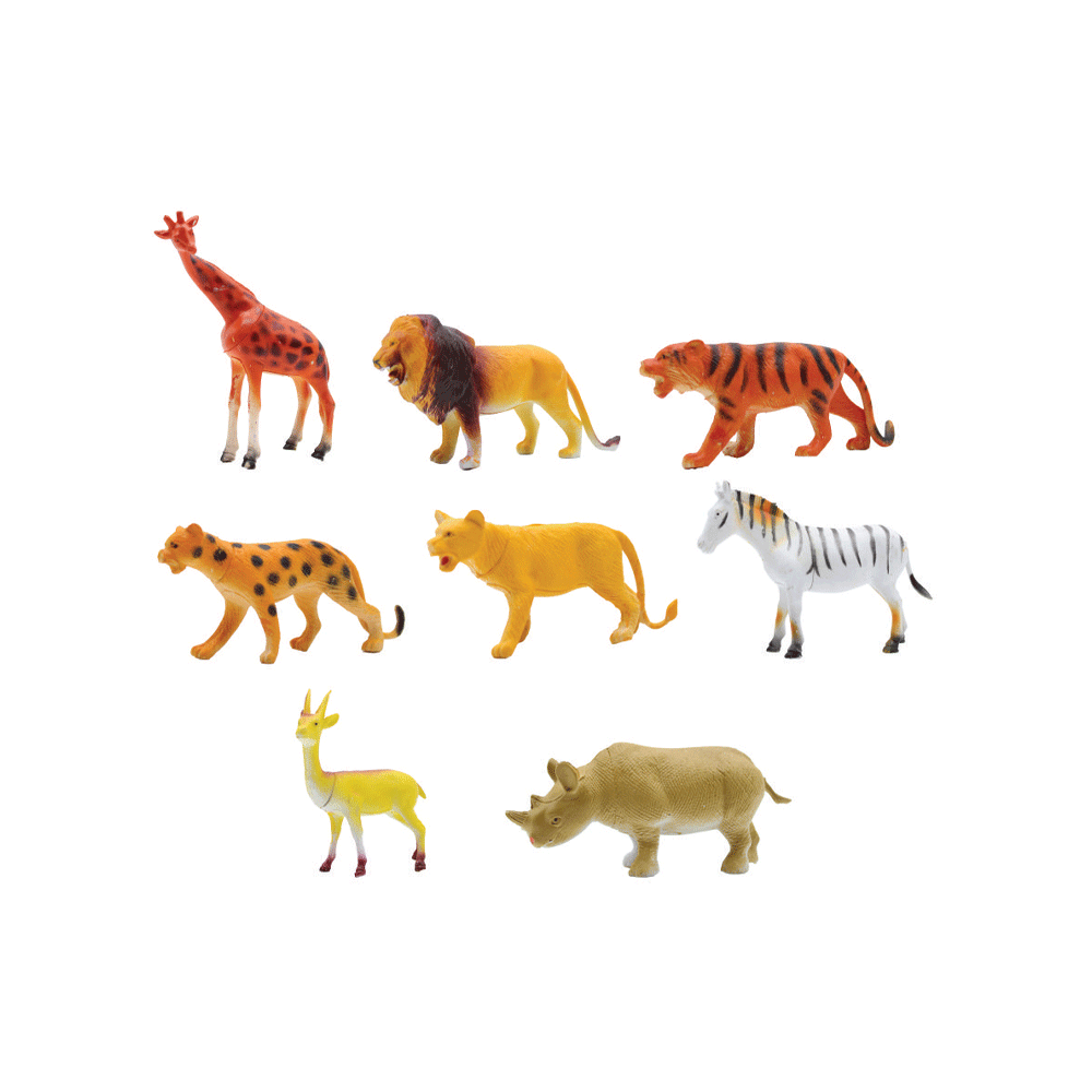 AL-10 WILD ANIMALS SET 8PCS IN PVC