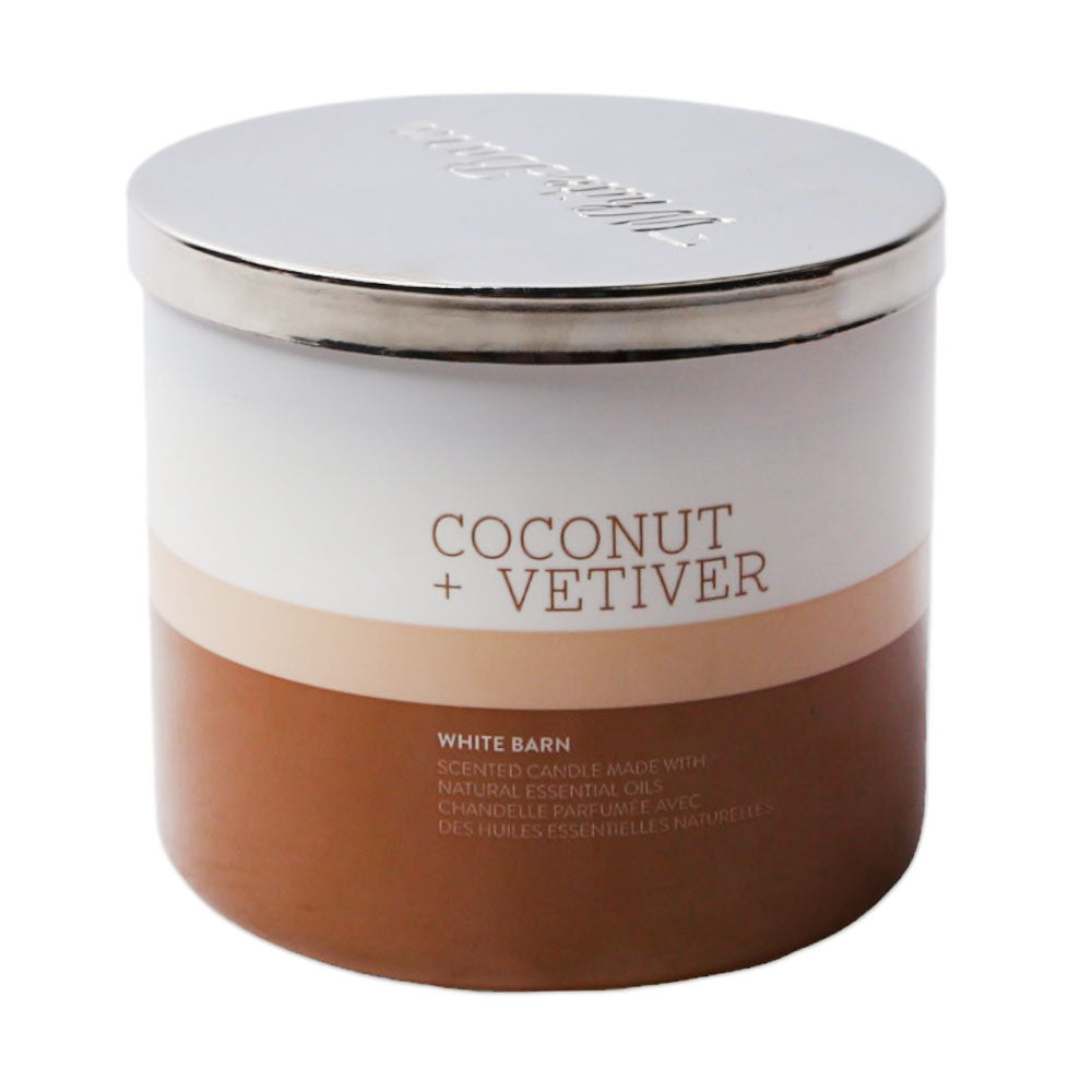 BBW COCONUT+VETIVER WHITE BARN SCENTED CANDLE 411G