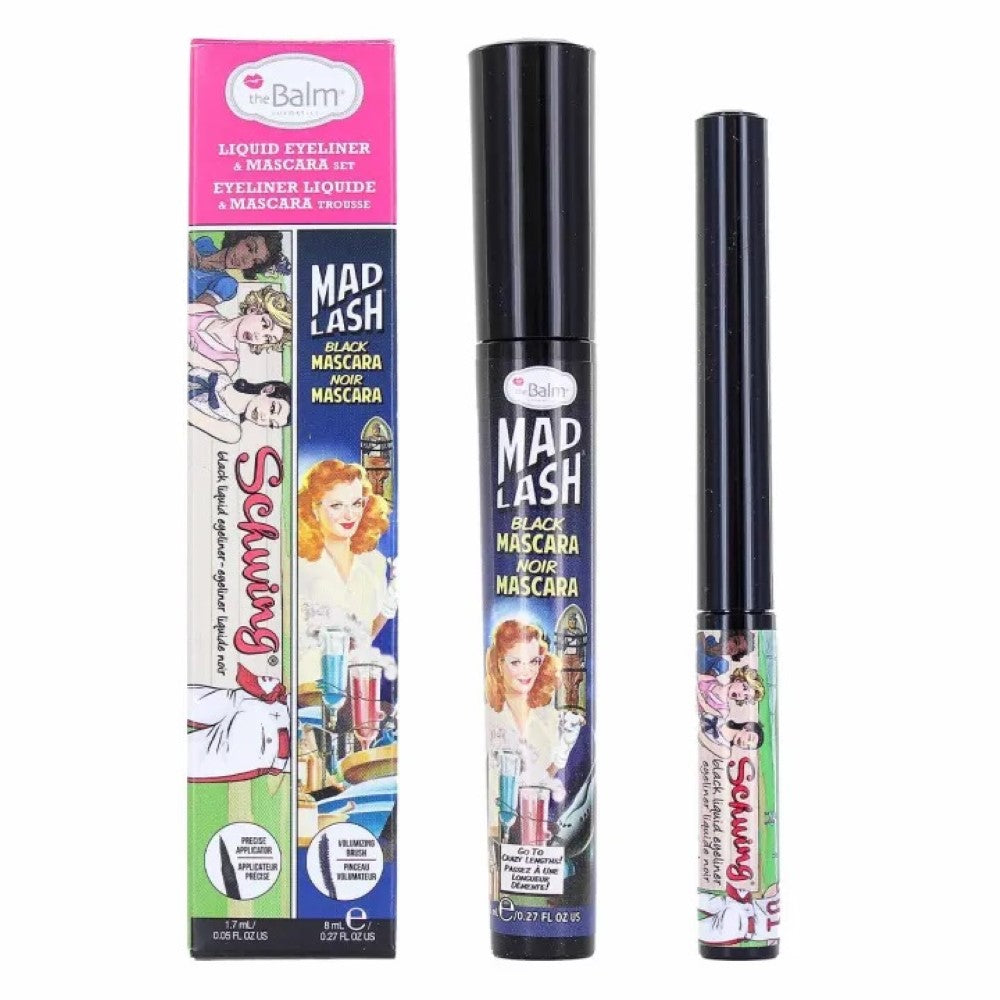 THE BALM MASCARA & LIQUID LINER KIT MAD LASH BLACK MASCARA &