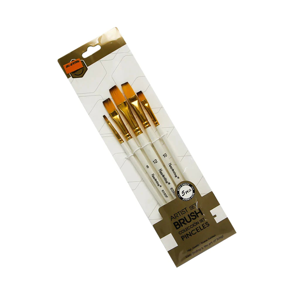 Keep Smiling Artist Set Brush 5 Pcs Flat Cut