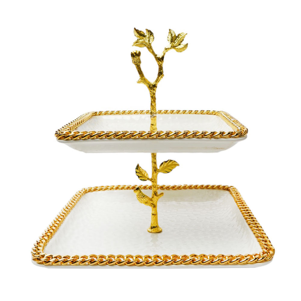 DISH CAKE PORCELAIN MORE & MORE 2TIRE M08-W