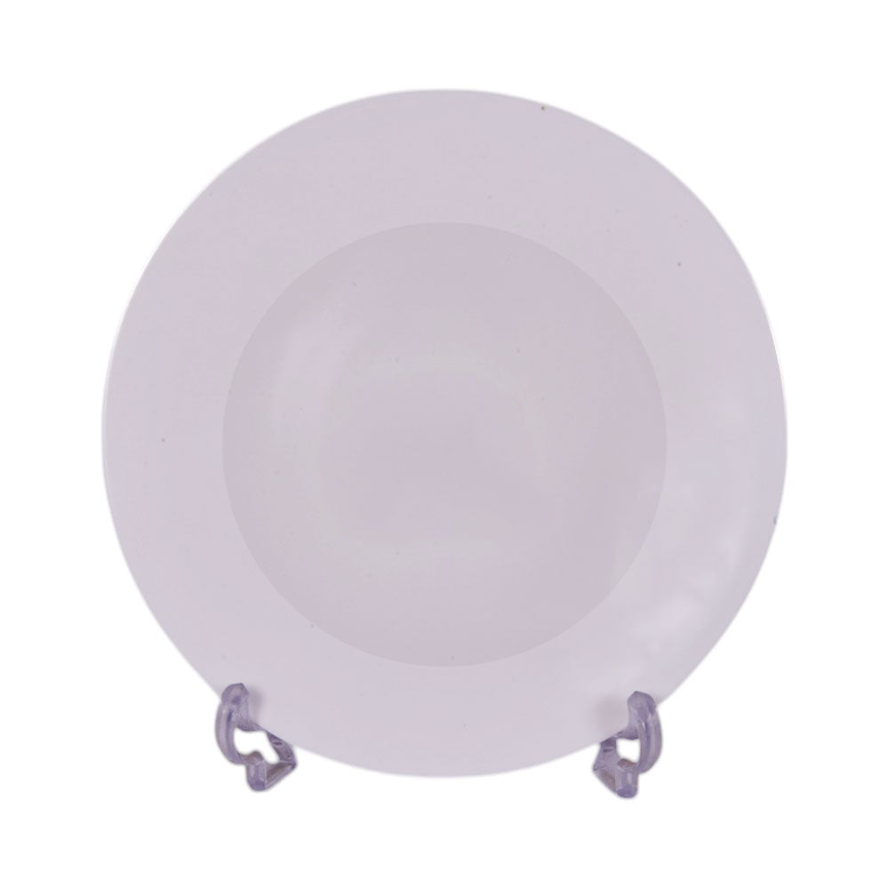 PLATE QUARTER MANAL WHITE ROUND E0014