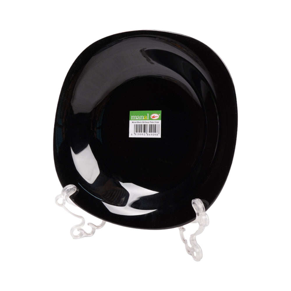 PLATE DEEP MANAL BLACK SQUARE B0052