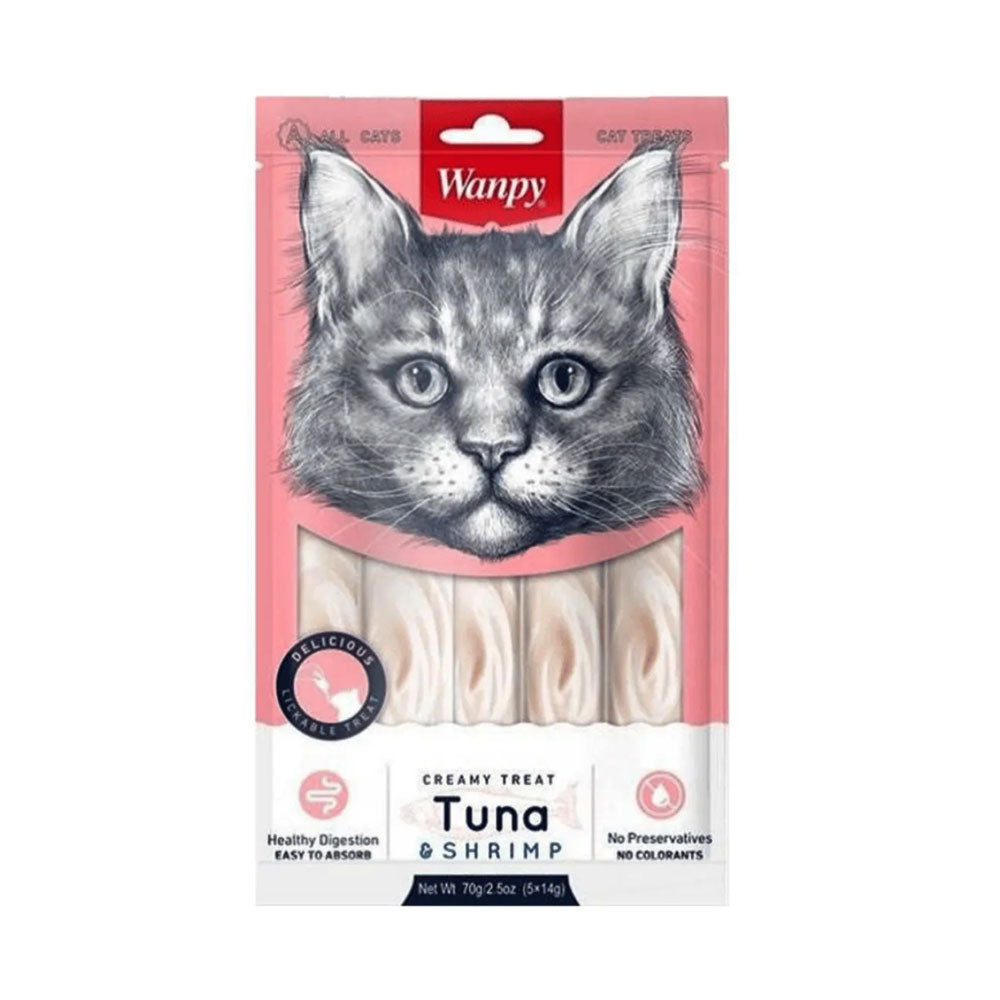 WANPY ADULT CAT CREAMY LICKABLE TREATS TUNA POUCH 70 GM