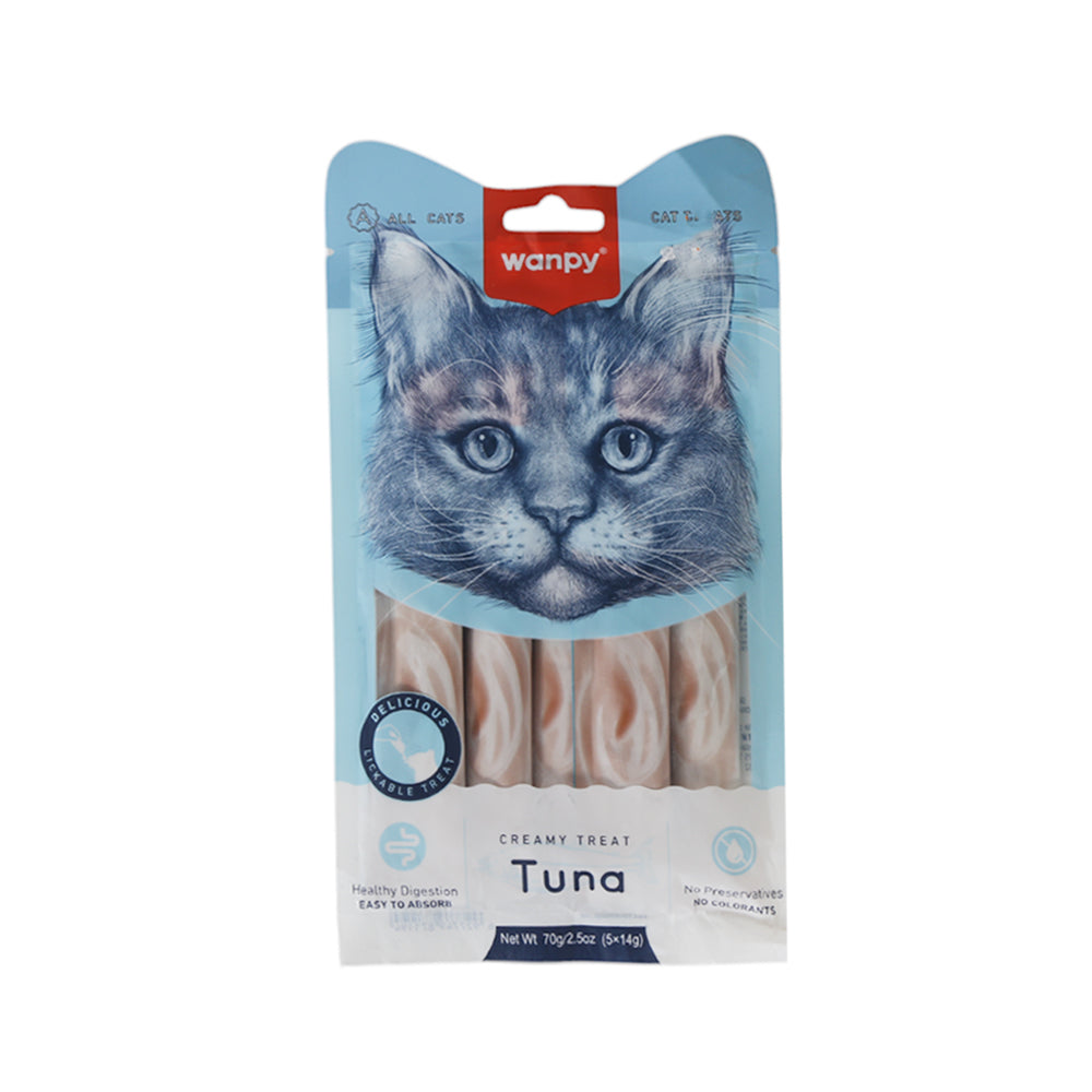 WANPY ADULT CAT CREAMY LICKABLE TREAT TUNA POUCH 70 GM
