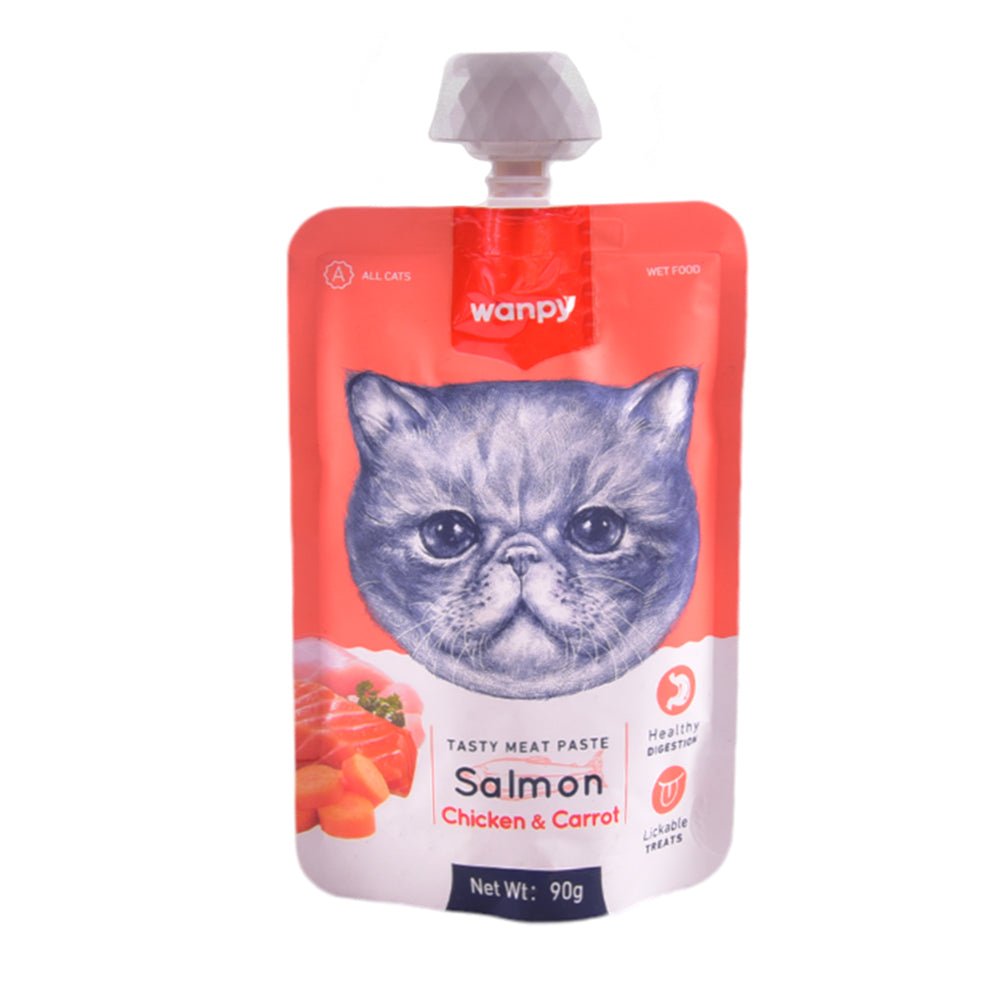 WANPY ADULT CAT TASTY MEAT PASTE SALMON CHICKEN & CARROT POU