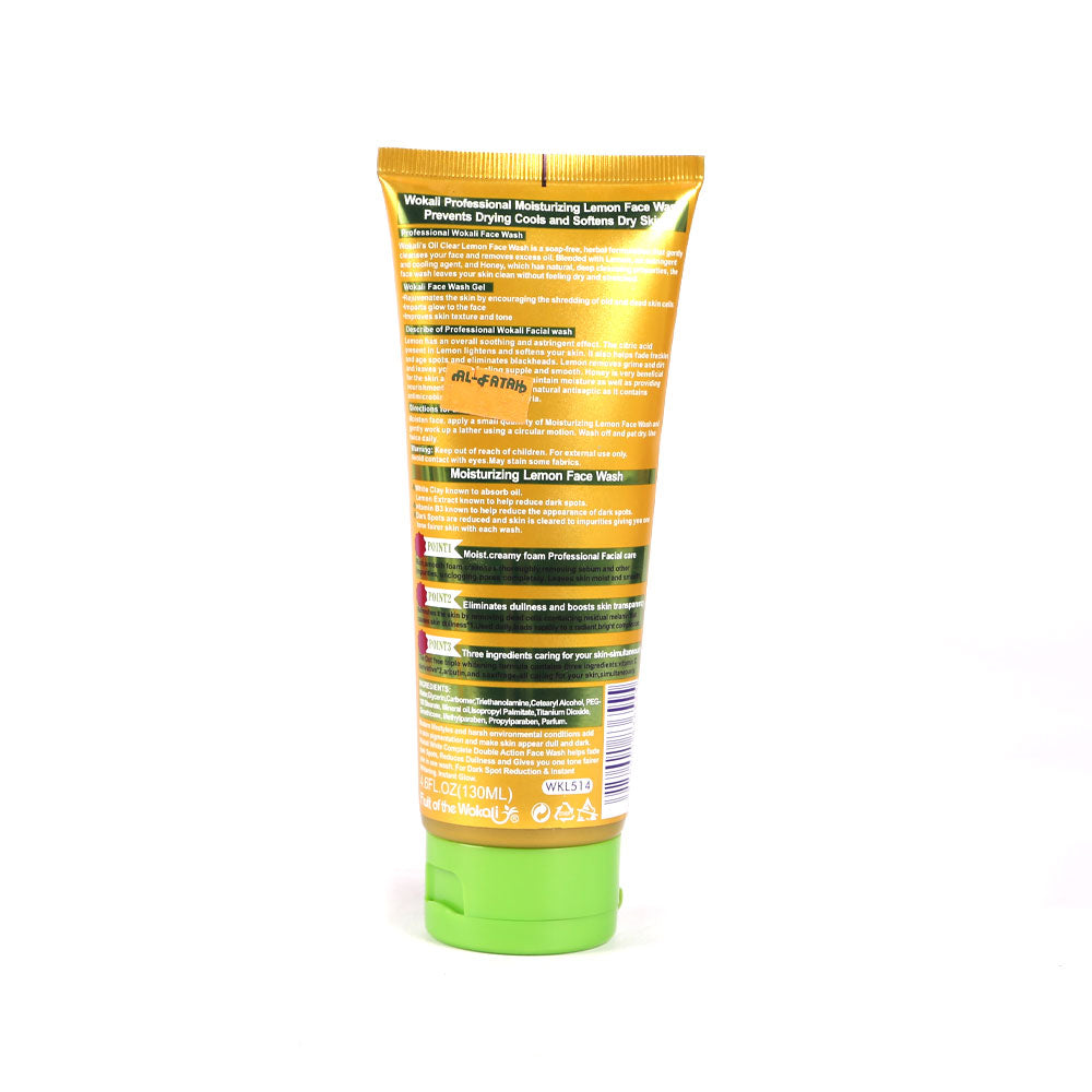 WOKALI FACE WASH GEL LEMON N NATURAL OIL IR 130 ML WKL514