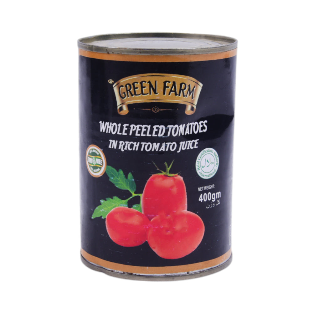 GREEN FARM WHOLE PEELED TOMATOES 400 GM