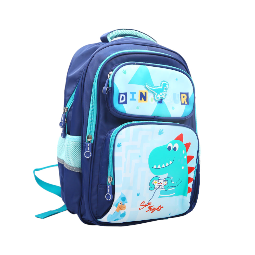 90181 KIDS SCHOOL BACK PACK BLUE DINO 16INCH IR