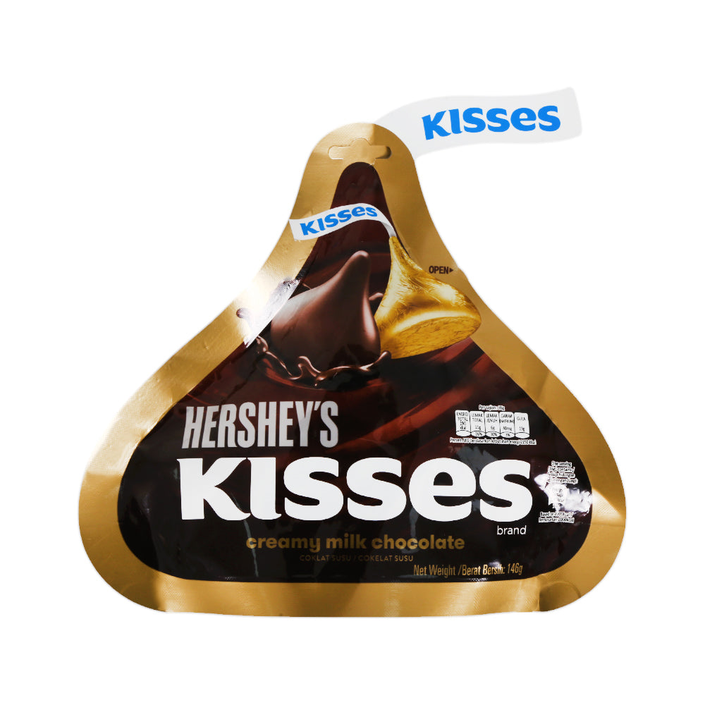 HERSHEYS KISSES CHOCOLATE CREAMY MILK POUCH 146 GM