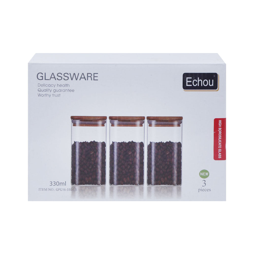 JAR SET 3PC ECHOU SQUARE GPG16-330/L3
