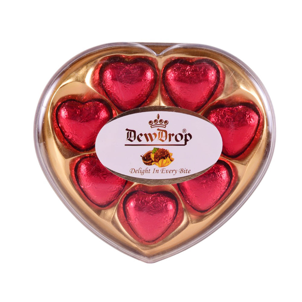 DEW DROP SOLID CHOCOLATE RED HEART SHAPE H08R 64 GM