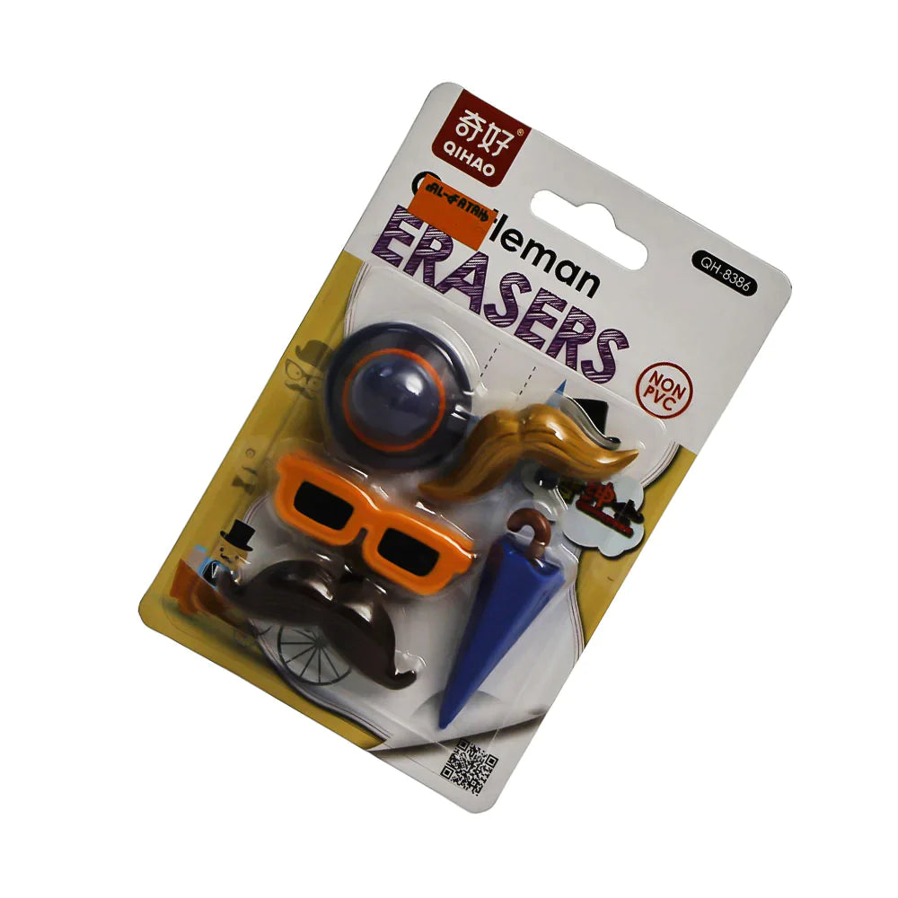 Qh-8386 Fancy Gentleman Eraser Set Z.B