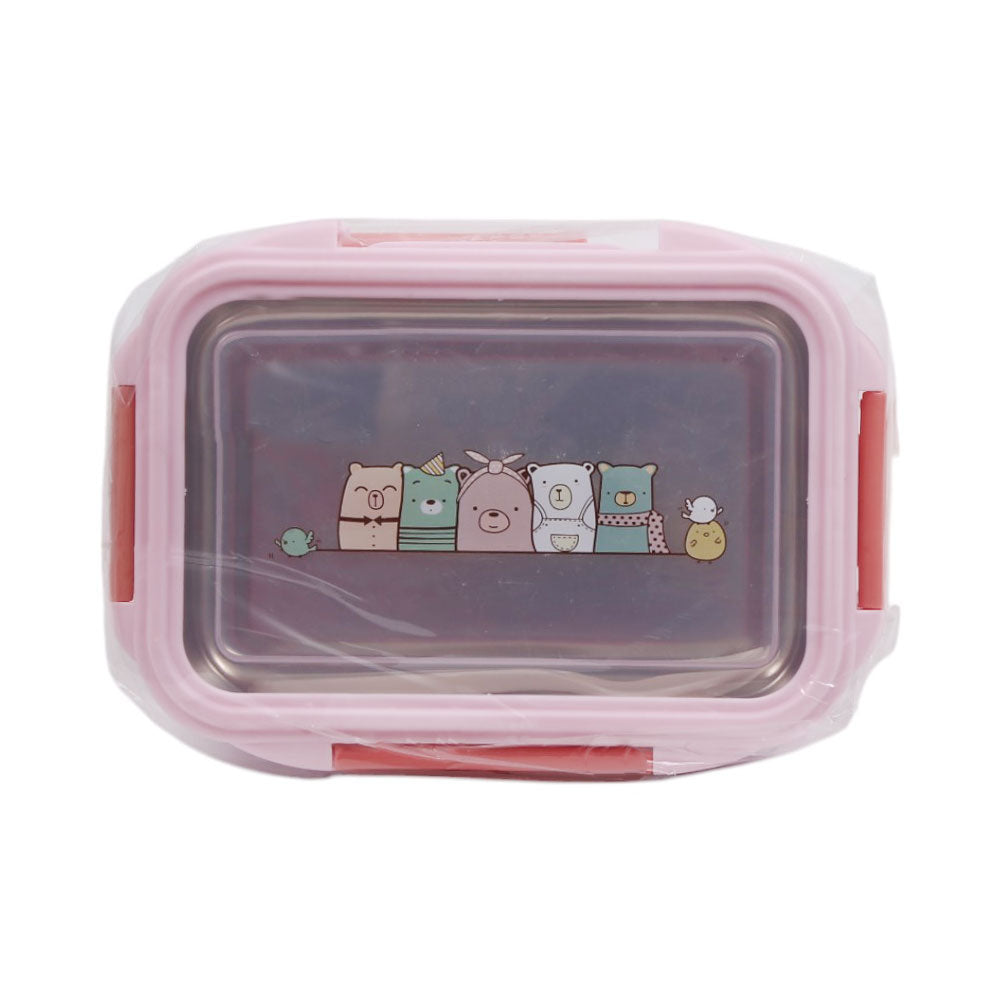 L046 SS TRANSPARENT LUNCH BOX CARTOON