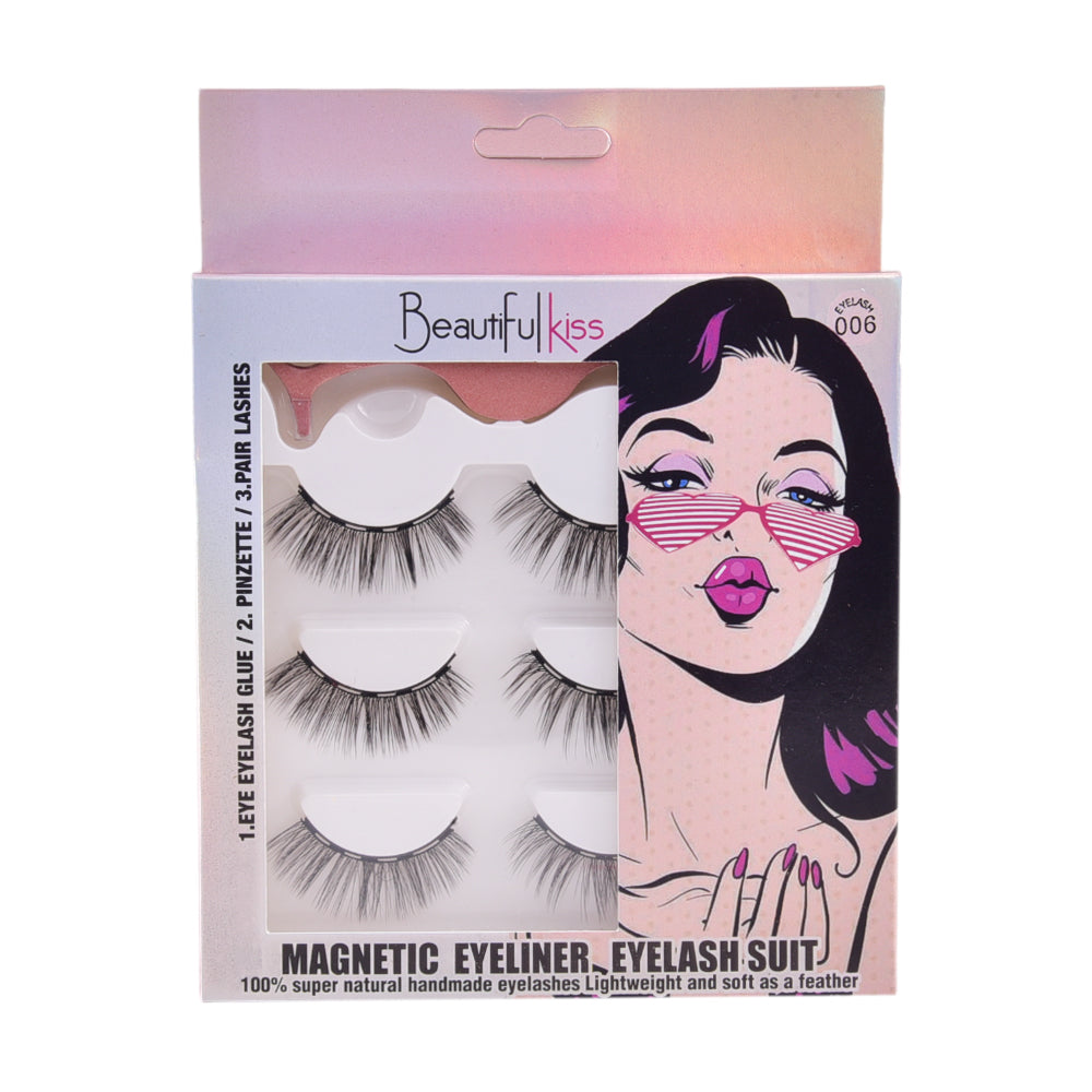 BEAUTIFUL KISS EYELASH 3PAIR IR E-7604