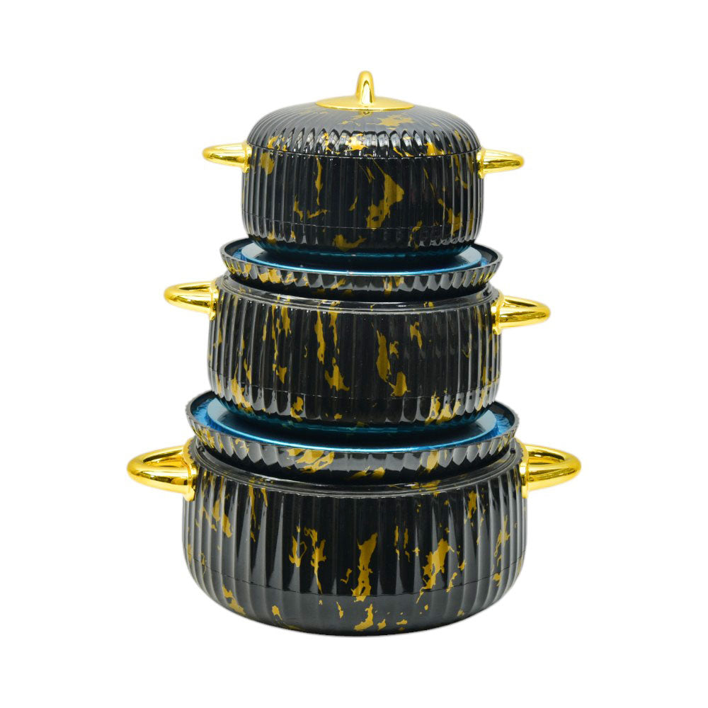 HOT POT SET 3PC SOUTHWEST KINNO LBFW2141T BLACK MARBLE