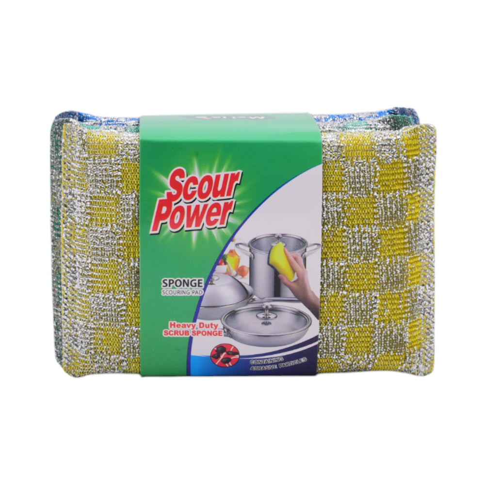 SCOUR POWER SPONGE 4PC SILVER IR 100547/G37-38