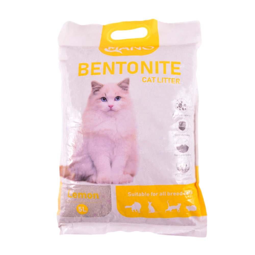 MANO BENTONITE CAT LITTER LEMON 5 LTR