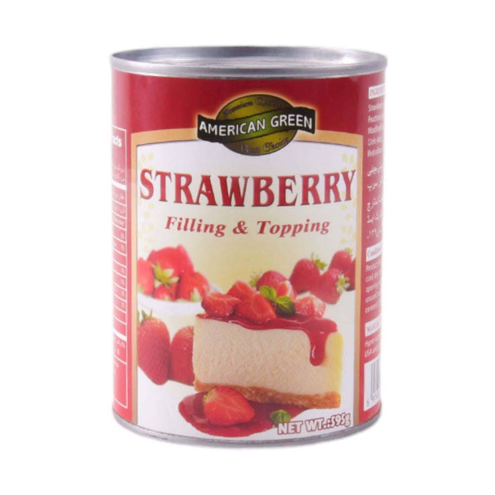 AMERICAN GREEN FILLING & TOPPING STRAWBERRY 595 GM