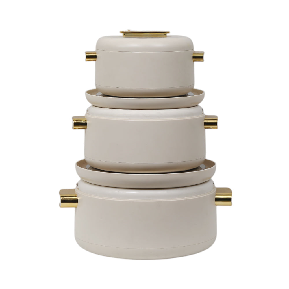 HOT POT SET 3PC FOREVER GOLD EB9135G WHITE