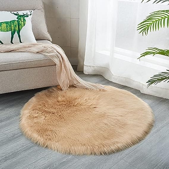 ORIENTAL FUR RUG ROUND 80X80