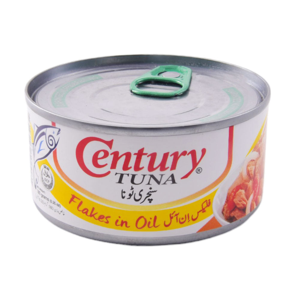 CENTURY TIN FOOD TUNA FLAKES IN OIL 180 GM
