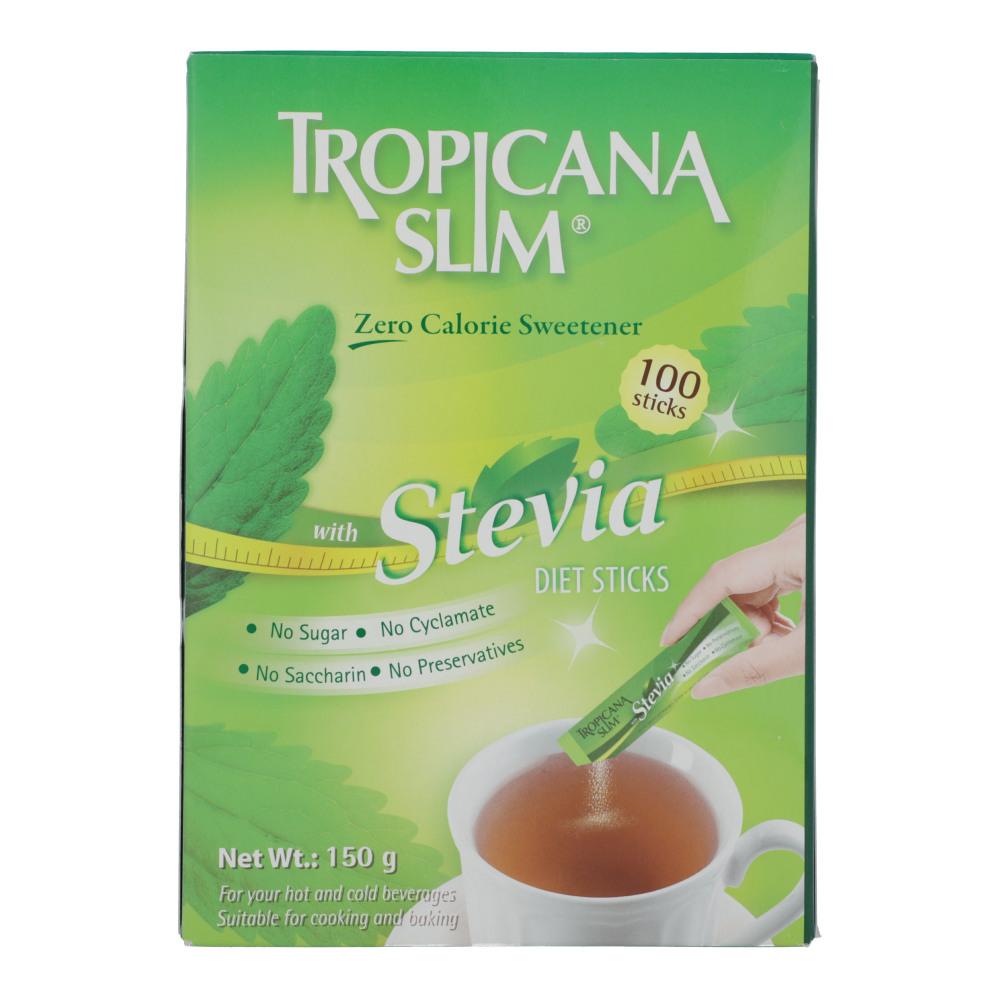 TROPICANA SLIM STEVIA SWEETNER DIET STICK 100 STICKS 150 GM