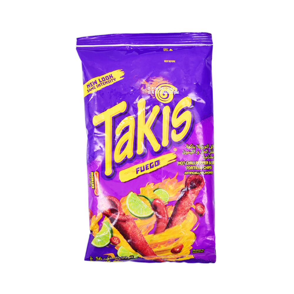 TAKIS FUEGO HOT CHILI PAPPER TORTILA CHIPS 56 GM