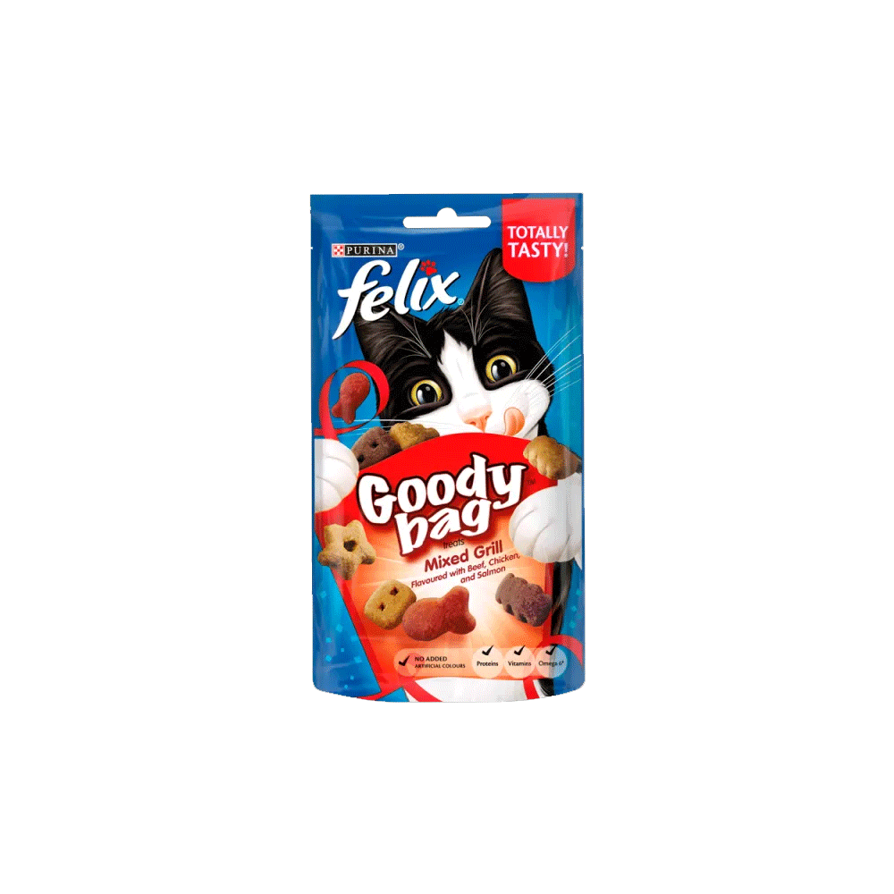 PURINA FELIX CAT BISCUIT GOODY BAG MIXED GRILL 60 GM