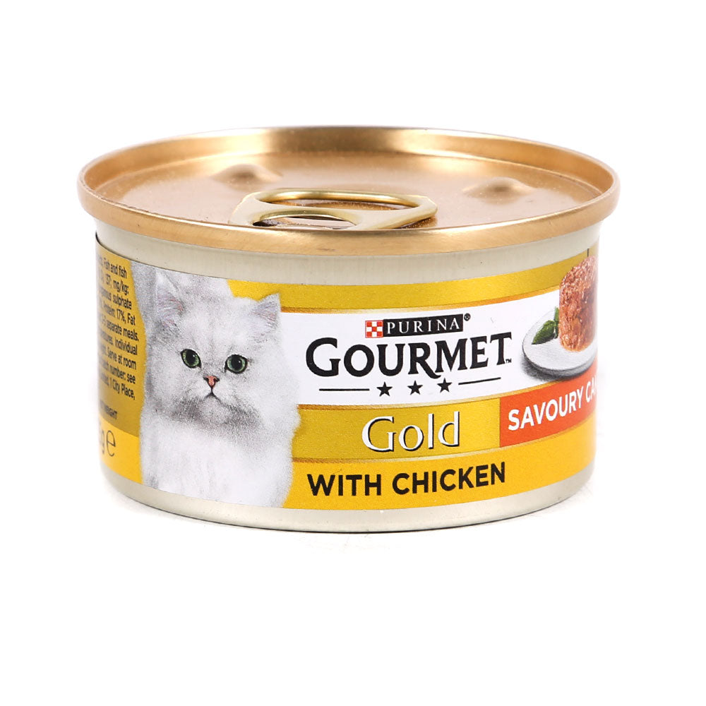 PURINA GOURMET CAT FOOD GOLD SAVOURY CAKE CHICKEN 85 GM Al Fatah purina-gourmet-cat-food-gold-savoury-cake-chicken-85-gm-al-fatah