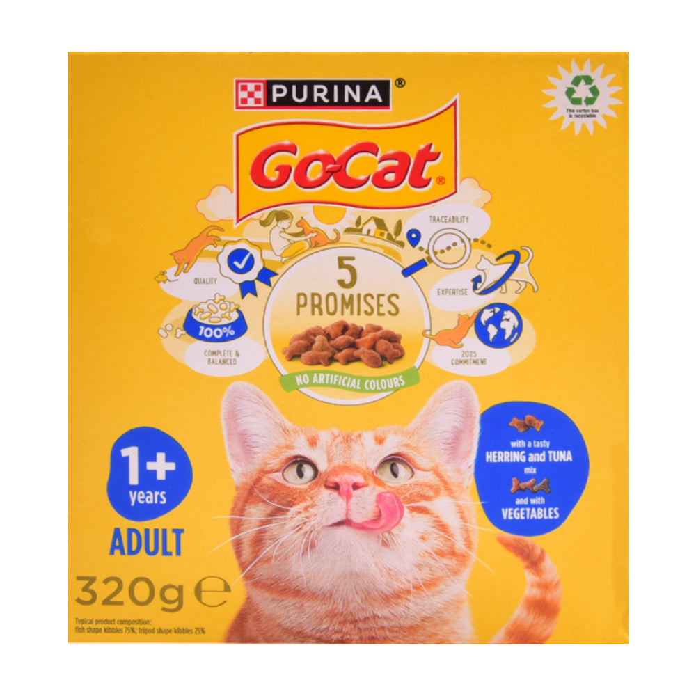 PURINA GO CAT HERRING AND TUNA 5 PROMISES 1+YEARS 320 GM